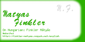 matyas finkler business card